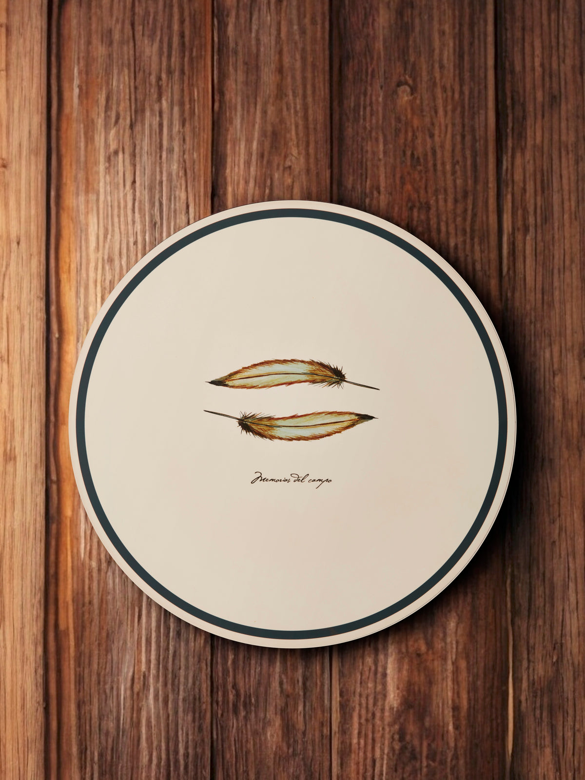 MANTEL INDIVIDUAL PLUMAS OCRES