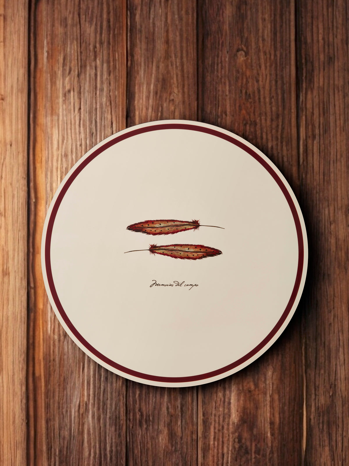 MANTEL INDIVIDUAL PLUMAS ROJAS