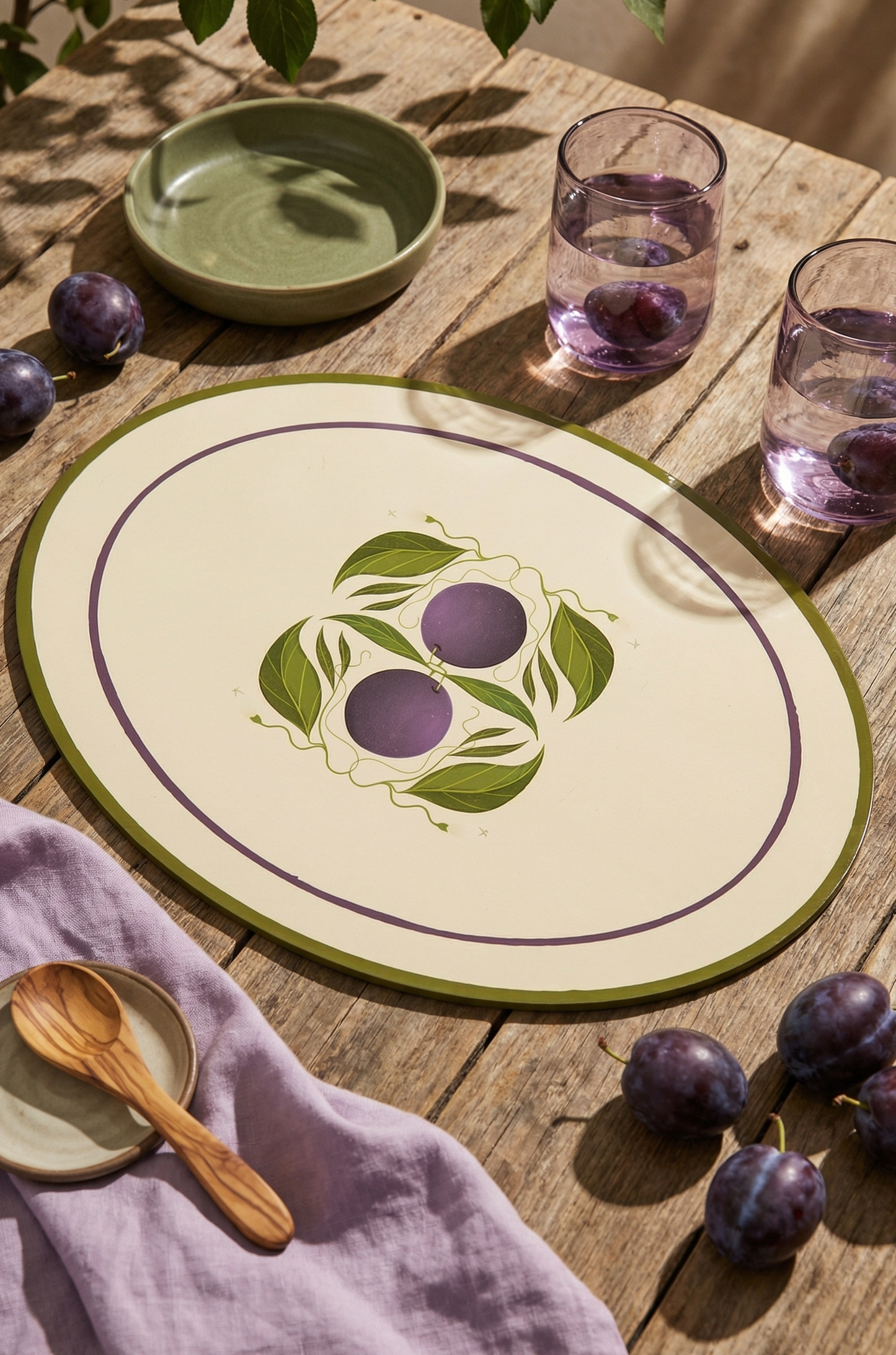 MANTEL INDIVIDUAL CIRUELAS